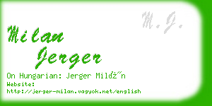 milan jerger business card